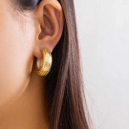 Backs Earrings IngeSight.Z Irregular Metal C-shaped Concave Ear Clip For Women Vintage Gold Colour Cuff Non-Piercing Party Jewellery