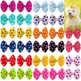 Dog Apparel 100pcs Bows Dot Style Pet Supplies Small Hair Alloy Clip Accessories Grooming Products For Dogs
