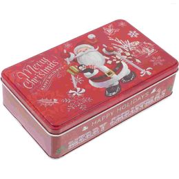 Storage Bottles Christmas Tin Box Candy Packing Chocolate Biscuits Treat Small Gift Case