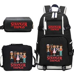 Stranger Things Canvas Backpack Set School Bags for Girls Boys College Students Travel Rucksack Teenage Laptop Travel Backpacks3649845