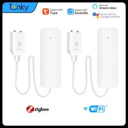 Detector Tuya Wifi / Zigbee Leak Alarm Water Flood Detector Smart Home Alarm Overflow And Full Water Alarm Security Protection Smartlife