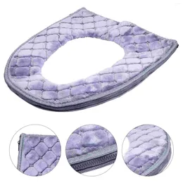 Toilet Seat Covers Bathroom Accessories Supplies Warm Cover Zipper Cushion Pads Universal Washable Thickened