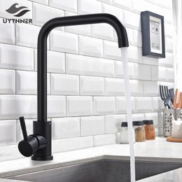 Uythner Matte BlackBrushed Nickle Kitchen Faucet And Cold Water Mixer For Taps 240325