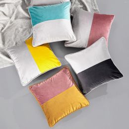 Pillow Velvet Patchwork Cover 45x45cm Hemming Design High Quality Decorative For Sofa Livingroom Pillowcase Decor
