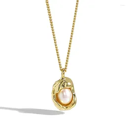 Chains Fresh Water Pearl Necklace Jewellery 925 Sterling Silver Pendant Or18k Gold