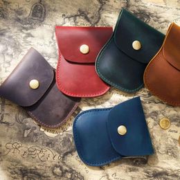 Wallets Retro Mini Designer PU Leather Men Coin Purse Handmade Wallet Bag Card Change Cowhide Sports Accessory