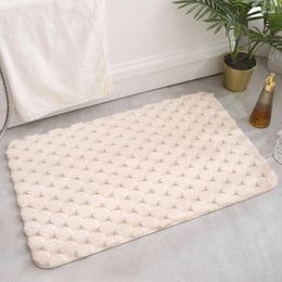 Bath Mats Soft Fine Hair Plush Bathroom Carpet Non-slip Absorbent Rug Bathtub Shower Mat Toilet Rugs Floor Area Pad