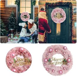 Decorative Flowers Christmas Wreath 30cm Decoration Pink Mall El Window Over The Door Decorations