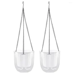 Vases 2 Pcs Flowerpot Self Watering Hanging Planter Planting Containers Planters For Indoor Clothes Hangers Pots Basket Outside