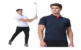Running Tshirts Turndown Collar Mens Golf Shirts Training Quick Dry Short Sleeve Tennis Badminton Tee Fitness Shirt Male2674000