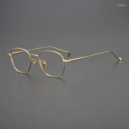 Sunglasses Frames 8.5g Quality Round Vintage Titanium Glasses Frame For Men Women Optical Myopia Reading Prescription Lens Designer