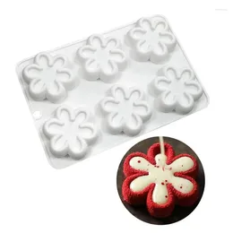 Baking Moulds Dorica 6 Cavity Flower Design Pudding Mousse Mould DIY Dessert Chocolate Silicone Mold Cake Decorating Tools Kitchen Bakeware