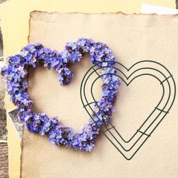 Decorative Flowers Hanging Ring Heart-Shaped Wire Wreath Rings Garland 1 PC Flower Arrangement For Christmas Year DIY Home Decoration