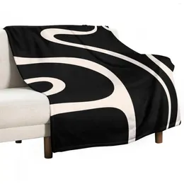 Blankets Copacetic Retro Abstract Black And Almond Cream Throw Blanket Christmas Decoration Personalised Gift Halloween