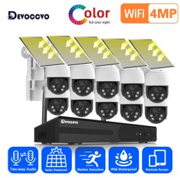 System 10CH 5MP Wifi NVR Kit Outdoor Solar PTZ CCTV Camera Security System Kit 4MP Color Night Vision Battery Powered IP Camera Set 8CH