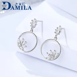 Stud Earrings Fashion Flowers Silver 925 Floral For Women Ladies S925 Sterling Jewellery Accessories