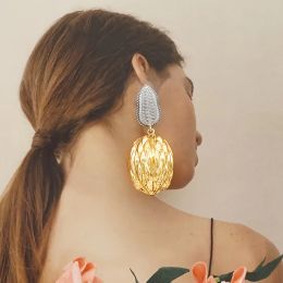 Earrings Jewellery 2021 Fashion Round Shape Jewelry For Women Big Earrings Costume For Wedding Party Gift Trendy Earings