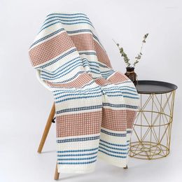 Towel Nordic Bath Cotton Household Soft Absorbent Beach 70x140cm Color Stripe Honeycomb Big Towels For Adults Bathroom