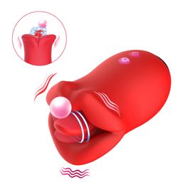 Clitoral Licking Tongue Rotating Vibrator - Adult Oral Toys Female Clit Nipple G-Spot Anal Silicone Stimulator Adult Woman Sex Toys Games for Women Couples Pleasure