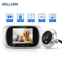 Doorbells Hollarm 2.8 inch LCD Color Screen Digital Doorbell Night Vision Electronic Peephole Door Camera Viewer Outdoor Door Bell