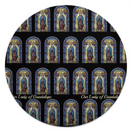 Blankets Our Lady Of Guadalupe Blanket Virgin Mary Fleece Winter Round Super Soft Furry Bedspread