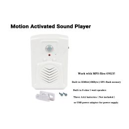 Detector PIR Infrared Motion Sensor Activated Recordable Voice Audio Player Entrance Welcome Doorbell for Shop Store with USB Cable, Down