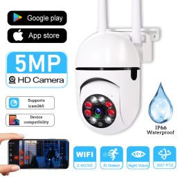 Cameras VERYHDSN 5G 3/5MP Wifi Camera PTZ Security Waterproof CCTV Smart Human Tracking Surveillance Cameras Two Way Audio Night Vision