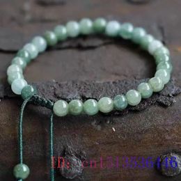 Bangles Green Jade Beads Bracelet Charm Natural Gemstone Hand Knotting Fashion Amulet Chinese Bangle Jadeite Jewellery Women Gifts