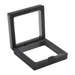 Frames ABS TPU Film Display Box 3D Floating Frame Ring Coin Transparent Clear Jewellery Holder Stand