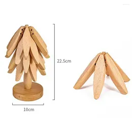 Table Mats Wooden Kitchen Accessories Pot Trivet Elegant Tree-inspired Heat Insulation For Protection Coasters High