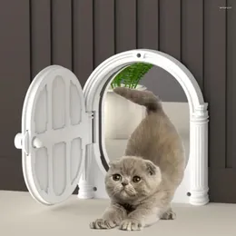 Cat Carriers Pet Door ABS White Color Wall-mounted Arched Doorway Shape Kitten Beautiful Adorable Durable Dog Frame Accessories