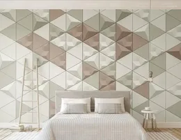 Wallpapers CJSIR Custom Po Wallpaper 3D Geometric Triangle Mosaic TV Background Wall For Living Room Papel Pintado Pared