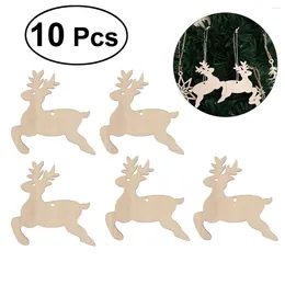 Decorative Figurines Christmas Wooden Hanging Decor Embellishments For Tree Home Wall (Elk)