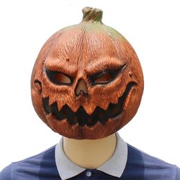 Novelty Mask Halloween Costume Party Props Latex Pumpkin Head Mask Costume Mask for Adults Cosplay Party Decoration 240326