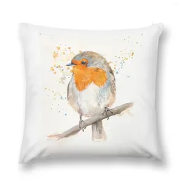 Pillow Watercolour Robin Throw Autumn Pillowcase Decorative Sofa S Home Decor