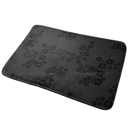 Carpets Pattern #4-Cherry Blossom Black Entrance Door Mat Bath Rug Protective Respiratory Safety Breathing Colourful Humour