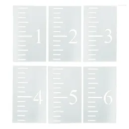 Window Stickers 6Pcs Growth Chart Ruler Stencil Reusable Template Painting On Wood Wall Decor For Measuring Kids Height Farmhouse A0KE