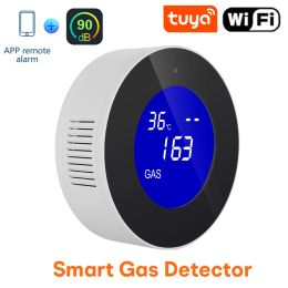 Detector Tuya Wifi Combustible Gas Leak Detector Alarm LPG Natural Gas Leakage Alarmer Sensor Home Security LCD Display Smart Life App