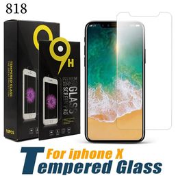Screen Protector for iPhone 15 14 13 12 11 Pro Max XS Max XR Tempered Glass 7 8 Plus LG stylo 6 A31 A50 A70 cover Film with Paper Box 818DD