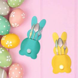 Storage Bags 4pcs Easter Cutlery Bag Cute D Tableware Packaging Family Party Accessories Dining Table Decorations