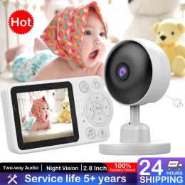 Monitors 2024 Baby Monitor Wireless 2.8 Inch 4X Zoom Surveillance Video 2Way Audio Night Vision Baby Camera Security Protection Monitor