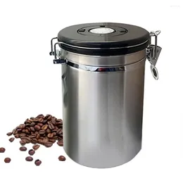 Storage Bottles Stainless Steel Coffee Canister With Date Tracker Kitchen Food Container For Grounds Beans Tea Flour Cereal Sugar