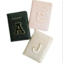 Storage Bags Personalised Passport Cover | Chenille Letter Patch Holder Bride Travel Wallet