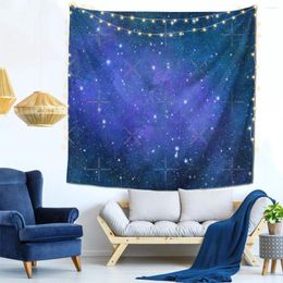 Tapestries Deep Blue And Purple Space Galaxy Wall Decor Tapestry Easy To Hang Living Room Perfect Gift Polyester Multi Style