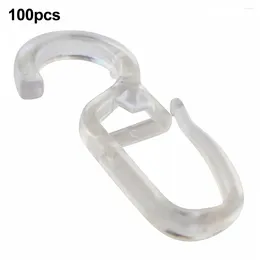 Shower Curtains 100PCS Clip-on Curtain Hooks PC 10mm Eyelet Pleating Bathroom Lavatory Toilet DIY Accessories Home Supplies