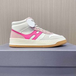 New Casual Sports Small White Couple Style High Top Round Toe Front Lace Up Board Shoes, Colour Matching Trendy Shoes