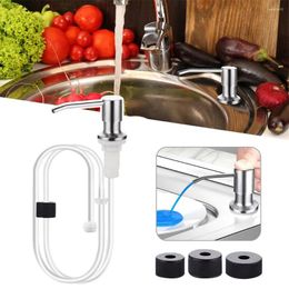 Liquid Soap Dispenser Sink Mounted Pump Lotion With 1m Extension Tube 360 Rotation For Kitchen Detergent Dishwashing