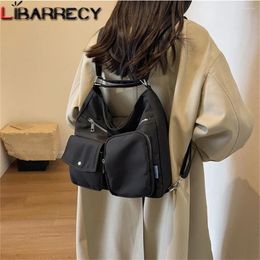 School Bags Fashion Women Backpack For Teenagers Black Bag Female Business Travel Bookbag Girl Multi Functional Shoulder Mochilas