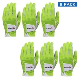 6 Pcs Efunist Golf Glove Men Left Hand Breathable Green 3D Performance Mesh Nonslip Micro Fiber Golf Gloves 2011129470992