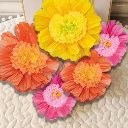 Decorative Flowers 3Pcs Paper Flower Large Artificial Head Fake For Weddings Sweet Birthday Engagement Party Decor Supplies